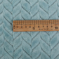 Tissu en molleton de flanelle 100 % polyester tricoté jacquard à motif feuille, super doux, simple face, pour couvertures et pyjamas, vente en gros