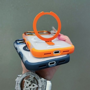 Senyork high quality TPU <b>PC</b> 2 IN 1 anti fall 360 magnetic holder transparent phone case for iPhone 15 16 17 pro max - Product Image 3