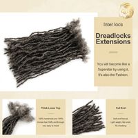 Extensions de dreadlocks faites à la main Boutique Salt Pepper 0,6 cm, 8-12 pouces, cheveux humains brésiliens Remy doux, bouclés crépus, pour tresses
