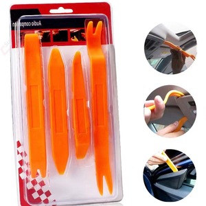 Car Interior Audio System Disassembly Tool <b>Set</b> 4 Pc Pry Bar Repair Kit <b>Wedge</b> End Straight Flat Ends DIY - Product Image 2