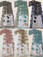 Tissu en tulle à paillettes avec fleurs 3D, tissu de fête personnalisé, dentelle à paillettes avec fleurs brodées en 3D