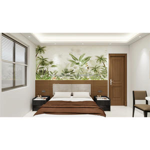 Meubles de chambre d'hôtel 3 étoiles en bois personnalisables et économiques : Ensembles complets de lits king-size, tables de chevet, meuble TV, armoire pour appartement - Product Image 1