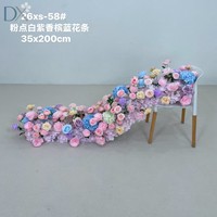 Rangkaian Bunga Artificial Pink Putih Ungu Champagne Biru untuk Dekorasi Meja Pernikahan Grosir