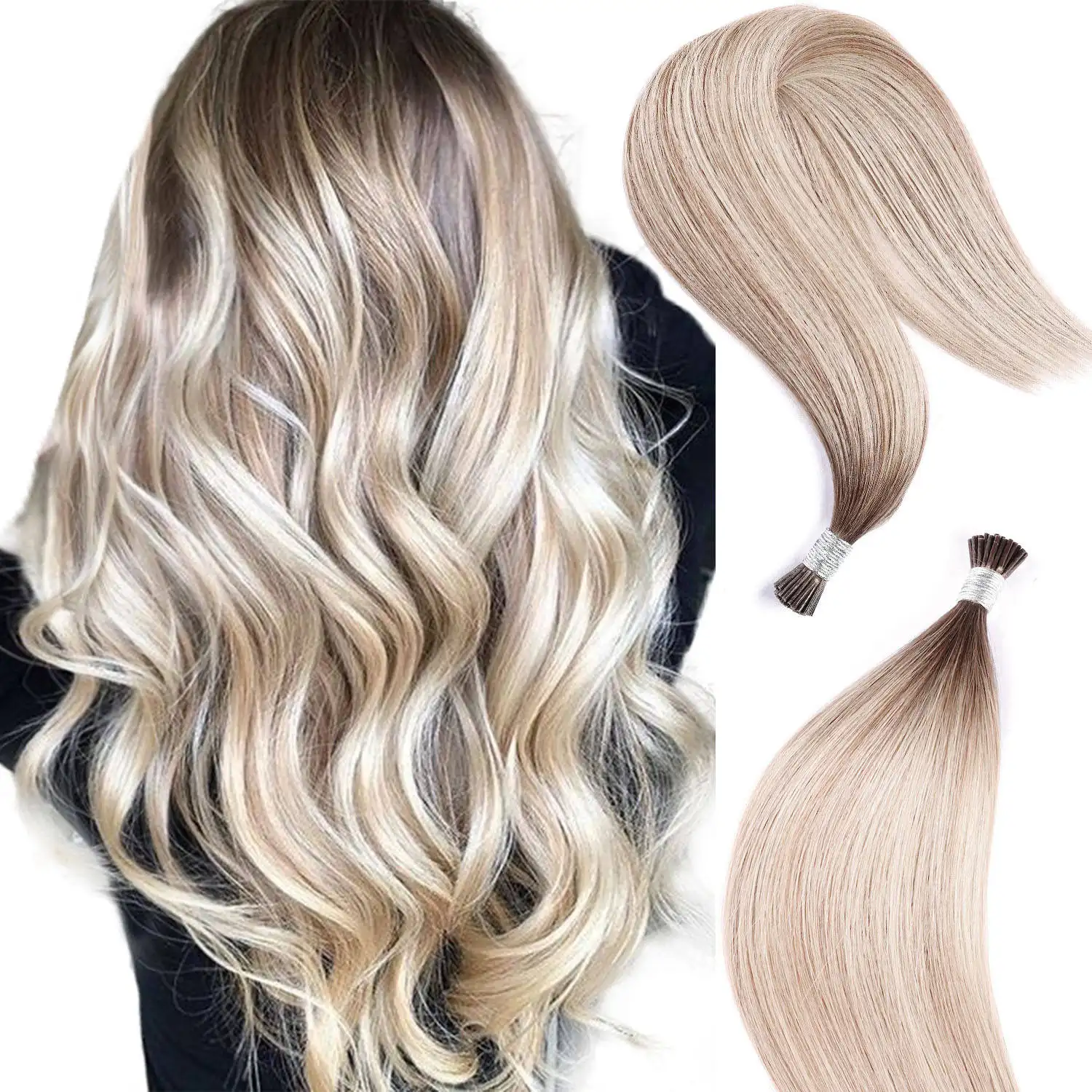 Type d'extension de cheveux de nouvelle conception de haute qualité extensions de cheveux européens Remy Hair K Tip pour femme blanche