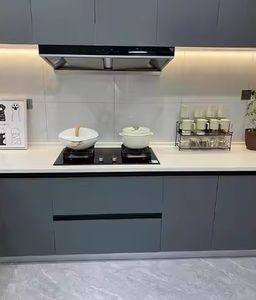 Meubles de cuisine de style moderne de luxe, bois massif, laque blanche, mélamine, acrylique, armoires de cuisine - Product Image 3