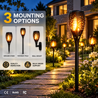 Lampe torche LED d'extérieur à effet flamme vacillante pour allée, jardin, cour et patio