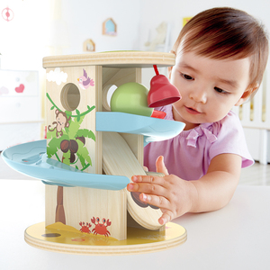 Enfants en bois roulant la balle goutte cadeau de noël jeu de diapositives bébé formation concentration jouets jouets éducatifs en bois - Product Image 1