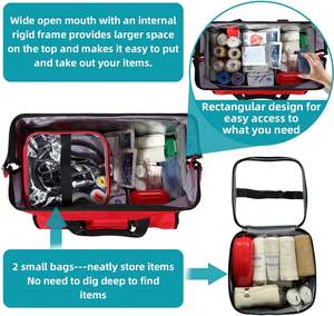 Sac à dos de premiers secours multi-poches pour évacuer les premiers secours pour l'école et le camping. - Product Image 4
