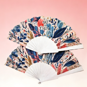 BSBH Hot Selling 23cm Plastic Handmade Cartoon Pattern Folding Fan Custom Printed Business Gift High Quality Durable