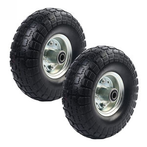 Pneus pneumatiques solides à plat de 10 pouces roues pneus sans air avec roulements à billes décalés de <span class=keywords><strong>5</strong></span>/<span class=keywords><strong>8</strong></span> pour chariot de jardin de <span class=keywords><strong>brouette</strong></span> - Product Image 2