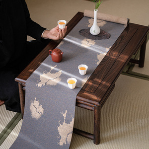 Guanlan Chinese Style Waterproof Tea <b>Table</b> <b>Runner</b> For Dry Brewing Tea Ceremony Accessories Traditional Design Dehua Origin - Product Image 4