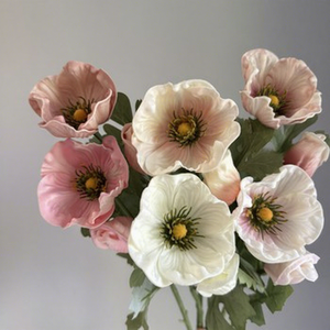 2 Cabezas de Flor de Amapola de PU, Ramo de Anémonas Pequeñas, Accesorios de Decoración para Sala de Estar, Mesa de Comedor, Decoración del Hogar, Artificial - Product Image 2