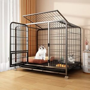 <span class=keywords><strong>Cage</strong></span> pour <span class=keywords><strong>chat</strong></span> en tube carré de fer épais Vente en gros Maison pour <span class=keywords><strong>chat</strong></span> domestique Maison mobile pour animal domestique avec toilette - Product Image 1