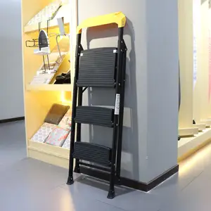 Approved folding steel 3 steps high quality ladder best step stool chair for sale