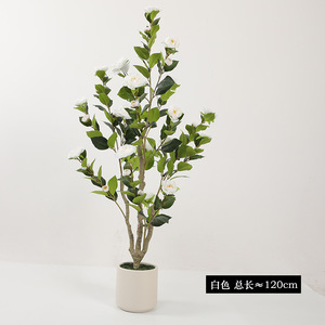 Albero di Camelia Bonsai Artificiale di Alta Qualità con Foglie Realistiche in Plastica Durevole e Tessuto di Seta Ecologico per Decorazione Interna - Product Image 6