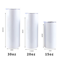 Tasses à double paroi en acier inoxydable de sublimation de 20oz en gros avec gobelet droit à paille