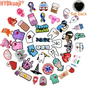 HYBkuaji 2023 bulk kawaii wholesale custom DIY charms cartoon medical pvc flatback flat back resin charms