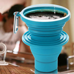 Camping Backpacking Travel Reusable Cone Filter Holder Cold Brew Drip Collapsible Pour Over Coffee Maker Silicone Coffee Dripper