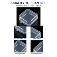 Mini boîte à bijoux carrée en plastique PP moulé par injection avec couvercle, pliable et écologique, pour colliers et perles