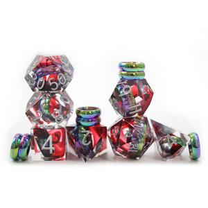 Dungeons & Dragons Anneaux Magiques Colorés Résine Transparente Sharp Edge Jeu de Dés Polyédriques 7Pcs Jeu de Dés pour Table RPG jeu de Société - Product Image 3