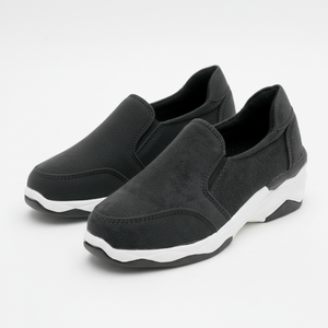 Scarpe Slip-On da donna in pelle scamosciata con altezza aumentano comode e alla moda - Product Image 1