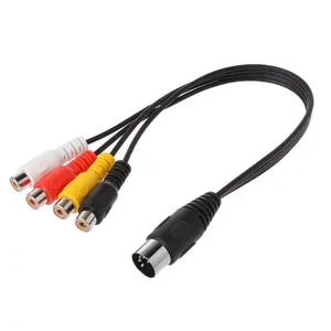 2/4/6/8/9 Pin Din fiş Rca Jack 6 Pin Mini Din Rca kablosu 6 Pin Din erkek fiş 2X Rca dişi krikolar kablo adaptörü dönüştürmek