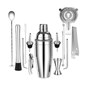 Camol Factory 14 pièces <span class=keywords><strong>Cocktail</strong></span> Shaker Set Kits d'outils de bar en acier inoxydable avec 750ml Martini Shaker Alcools Accessoires - Product Image 1