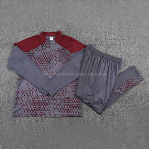 Conjunto de Traje de Entrenamiento de Fútbol de Manga Larga con Estampado y Media Cremallera, Transpirable, de Secado Rápido, con Logotipo de Club Personalizado, Ropa de Competición al por Mayor - Product Image 2