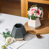 Vase en céramique géométrique, vase à fleurs moderne, vases décoratifs pour la maison, pour le salon, la chambre à coucher, le bureau