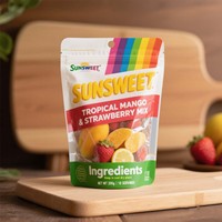 Sacs de fruits secs de 8oz imprimés sur mesure avec fenêtre transparente Pochette debout étanche à l'humidité pour chips de banane mangue