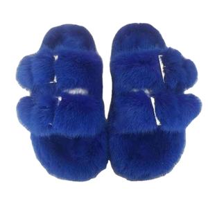 Usine en gros de luxe pantoufle décontracté Eva chaussures femmes pantoufle tongs <span class=keywords><strong>2023</strong></span> plate-forme rose en peluche vison fourrure filles pantoufles - Product Image 1
