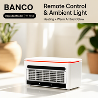 Chauffage électrique BANCO pour le printemps et la saison humide, mode ventilateur en céramique PTC et télécommande silencieuse pour la maison et le bureau