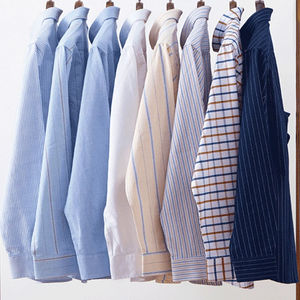 Camisas de vestir 100% algodón personalizadas para hombre, camisas formales informales de oficina de manga larga con cuello levantado, transpirables y cómodas - Product Image 6