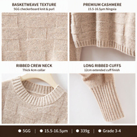 Nueva Tendencia 2026: Top de Cuello Redondo 100% Cachemira Pura Helan Mt Ningxia 16.2um, Tejido Stoll, Lujo Discreto, Estilo Esquí, Rastreable, Probado en Laboratorio