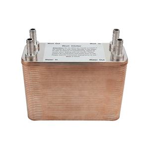 Refroidisseur de moût en <span class=keywords><strong>acier</strong></span> inoxydable à 60 plaques, changeur de chaleur à plaque brasée avec adaptateur de barbe 1/2 NPT pour le chauffage hydronique - Product Image 6