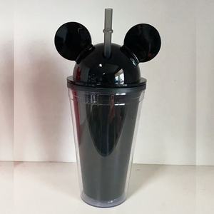 Bicchieri Acrilici con Orecchie di Topolino da 480ml (16oz) all'Ingrosso, con Coperchio e Cannuccia, Tumbler Acrilico a Doppia Parete - Product Image 5