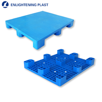 Palette en plastique moulé par soufflage 1200x1000mm à 9 pieds, en PEHD, pour usage au sol en usine