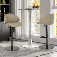 Tabouret de bar en cuir PU au design moderne, siège coquille, chaise de cuisine, chaise de bar pour îlot de cuisine, chaise de bar haute pour comptoir