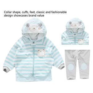 Conjunto de Venta caliente para bebés <span class=keywords><strong>y</strong></span> recién nacidos, chaqueta con capucha <span class=keywords><strong>y</strong></span> cremallera de algodón orgánico personalizado para bebés <span class=keywords><strong>y</strong></span> niños pequeños, abrigo, camiseta, pantalones, conjunto de 3 piezas - Product Image 6