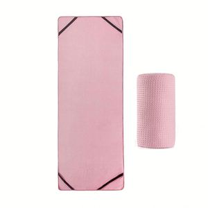 Tapis de yoga antidérapant avec sangles d'angle élastiques - Tapis en microfibre super absorbant avec grip en silicone pour Pilates, gym et fitness - Product Image 1