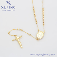 14N2311801 Bijoux XUPING Vierge Marie tendance Bijoux en cuivre plaqué or 14 carats Colliers pour pièces de monnaie Collier à chaîne en croix