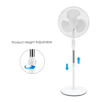 Ventilateur sur pied puissant de 16 pouces, best-seller des marchés européens, avec grille métallique, pour hôtel et usage domestique, réglage mécanique.