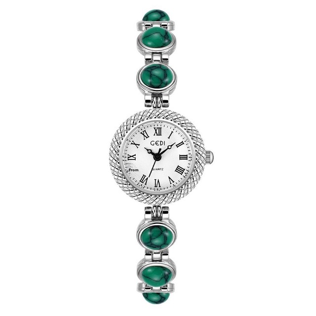 Goldie Middle Ancient Light Luxury High Sense Colorful Chronograph Pointer Dial Women's Cat's Eye Stone Quartz Watch