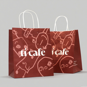 Bolsas de <span class=keywords><strong>Papel</strong></span> Kraft Reciclables con Logotipo Personalizado para Restaurante, Cafetería, Panadería, Entrega de Comida para Llevar, Empaque para Comida para Llevar - Product Image 3