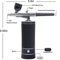 Kit 3-en-1 : Machine à ongles ombrés, Pistolet de peinture aérographe pour cheveux et décoration de gâteaux, Brosse à air chaud