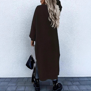 For AliExpress Korean Style <strong>Women's</strong> Polyester <strong>Cardigan</strong> Knitted Sweater Solid Color Autumn Winter <strong>Warm</strong> Long-Sleeved - Product Image 3