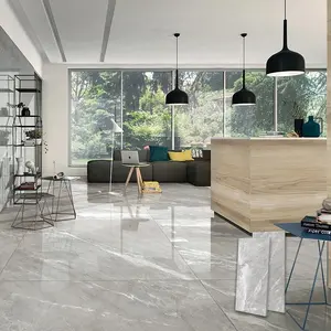 Piastrelle lucidate per pavimenti a specchio Valentino Porcelanato piastrelle in gres porcellanato grigio chiaro di design d'interni