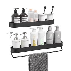 Wall Mounted Aluminum <b>Storage</b> <b>Rack</b> Wall Bathroom Shelves Towel Holder <b>Shower</b> Caddy - Product Image 1