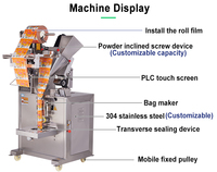 Remplissage poche à épices automatique vis à spirale Sachets café énergie poudre machine thé tarière poudre machine d'emballage horizontale