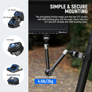 Bras magique articulé MagicLine <span class=keywords><strong>11</strong></span> "avec super pince et broches ARRI 1/4" 3/8 "pour moniteur LCD de caméra d'action DSLR - Product Image 3